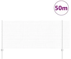 Suvirintas vielos tvora su stulpeliais 50 x 1 m Sidabrinė