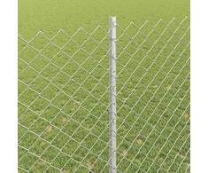 Grandininės tvoros su stulpeliu 10 x 1,4 m Sidabrinė Tinklelis