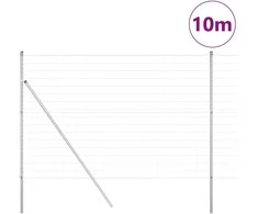 Tvora su stulpais Sidabro 1,5 x 10 m Plienas ir PVC