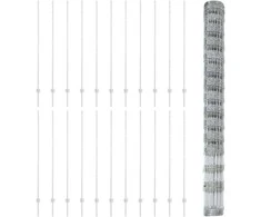 Lauko laukinė tvora su stulpais 50 x 1,6 m Sidabrinė Tinklelis