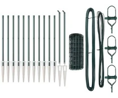 Tvora su stulpais Žalia 0,4 x 25 m Plienas ir PVC