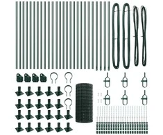 Tvora su stulpais Žalia 0,4 x 50 m Plienas ir PVC