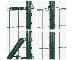Tvora su stulpais Žalia 0,6 x 10 m Plienas ir PVC