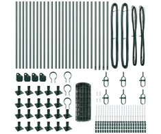 Tvora su stulpais Žalia 0,6 x 50 m Plienas ir PVC
