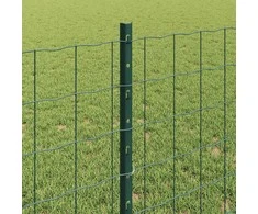 Euro tvoros su stulpu 10 x 0,8 m PVC dengtas plienas Žalia