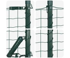 Tvora su stulpais Žalia 0,8 x 10 m Plienas ir PVC