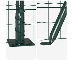 Tvora su stulpais Žalia 0,8 x 10 m Plienas ir PVC