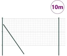 Tvora su stulpais Žalia 1 x 10 m Plienas ir PVC