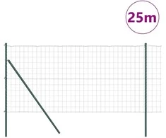 Tvora su stulpais Žalia 1 x 25 m Plienas ir PVC