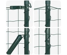 Tvora su stulpais Žalia 1,4 x 10 m Plienas ir PVC
