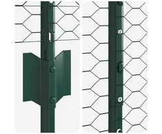 Hexagonal Fence with Post 50 x 1,6 m PVC dengtas plienas Žalia