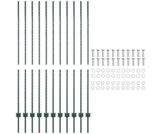 Tvorelės stulpas 11 pcs Žalia 160 cm Plienas