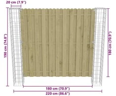 Tvorelės stulpas 2 pcs Sidabro 20 x 20 x 190 cm metalas