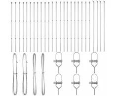 Tvorelės stulpas 26 pcs Pilka 3,2 x 3,2 x 170 cm
