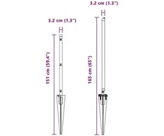 Tvorelės stulpas 26 pcs Pilka 3,2 x 3,2 x 165 cm