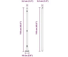 Tvorelės stulpas 26 pcs Pilka Dydis: 3,2 x 3,2 x 110 cm