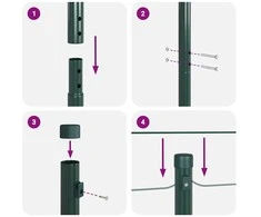 Tvorelės stulpas 26 pcs Žalia 3,2 x 3,2 x 190 cm