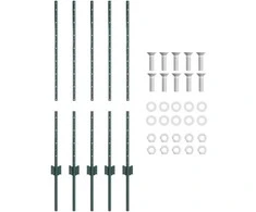 Tvorelės stulpas 5 pcs Žalia 140 cm Plienas