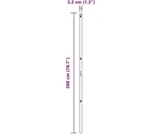 Tvorelės stulpas 52 pcs Pilka 3,2 x 3,2 x 200 cm