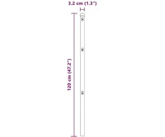 Tvorelės stulpas 52 pcs Pilka 3,2 x 3,2 x 120 cm