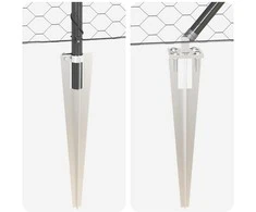 Hexagonal Fence with Post 10 x 1 m PVC dengtas plienas Pilka
