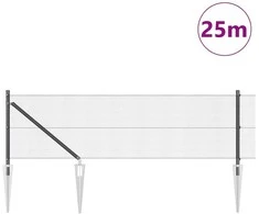 Suvirintas vielinis tvoras su smailiais galais 25 x 0,4 m Pilka