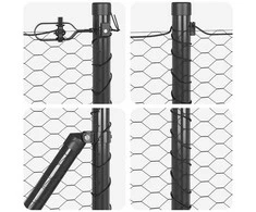 Hexagonal Fence with Post 25 x 1 m PVC dengtas plienas Pilka