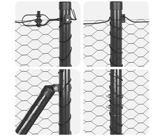 Hexagonal Fence with Post 25 x 1,4 m PVC dengtas plienas Pilka