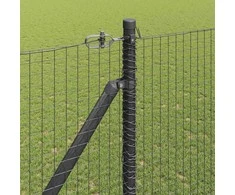 Suvirintas vielinis tvoras su smailiais galais 25 x 1,5 m Pilka
