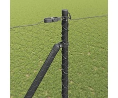 Hexagonal Fence with Post 25 x 1,6 m PVC dengtas plienas Pilka