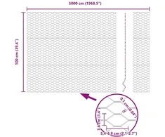 Hexagonal Fence with Post 50 x 1 m PVC dengtas plienas Pilka