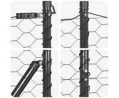 Hexagonal Fence with Post 50 x 1,4 m PVC dengtas plienas Pilka