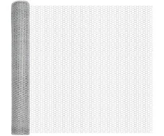 Šešiakampė tvora su betono pagrindu 25 x 1,2 m Sidabrinė