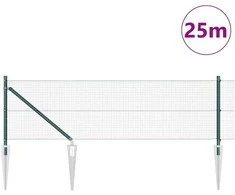 Suvirintas vielinis tvoras su smailiais galais 25 x 0,4 m Žalia