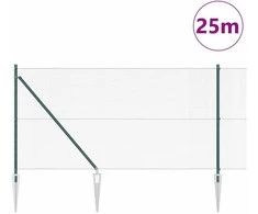 Suvirintas vielinis tvoras su smailiais galais 25 x 1 m Žalia
