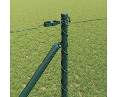 Hexagonal Fence with Post 25 x 1,4 m PVC dengtas plienas Žalia
