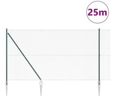 Suvirintas vielinis tvoras su smailiais galais 25 x 1,5 m Žalia