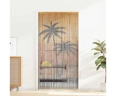 Vabzdžių durų užuolaidos, palmės spaudinys, 100x200cm, bambukas