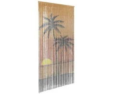 Vabzdžių durų užuolaidos, palmės spaudinys, 100x220cm, bambukas