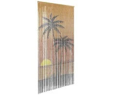 Vabzdžių durų užuolaidos, palmės spaudinys, 100x200cm, bambukas