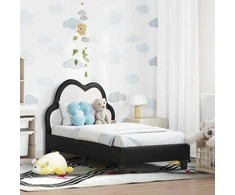 Lova Vaikiška Lovo Rėmas su Galvūgaliu Juoda 70 x 140 cm PU