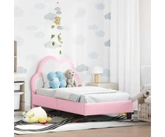 Lova Vaikiška Lovo Rėmas su Galvūgaliu Rožinė 70 x 140 cm PU