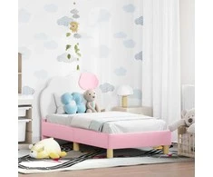 Lova Vaikiška Lovo Rėmas su Galvūgaliu Rožinė 70 x 140 cm PU
