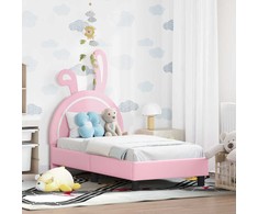 Lova Vaikiška Lovo Rėmas su Galvūgaliu Rožinė 70 x 140 cm PU