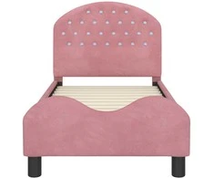 Lova Vaikiška Lovo Rėmas su Galvūgaliu Rožinė 70 x 140 cm Aksomas