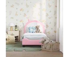 Lova Vaikiška Lovo Rėmas su Galvūgaliu Rožinė 70 x 140 cm PU