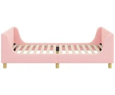 Lova Vaikiška lovos konstrukcija su galvūgaliu Rožinė 90 x 200 cm