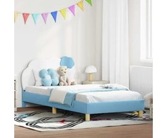 Lova Vaikiška lovos konstrukcija su galvūgaliu Mėlyna 90 x 200 cm PU