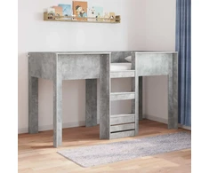 Vaikų dvigulė lova Betono pilka 75 x 190 cm Apdirbta mediena