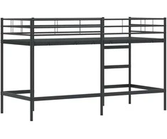 Lova Vaikų Lofto Lovos Rėmas Juoda 74,5 x 190 cm Plienas